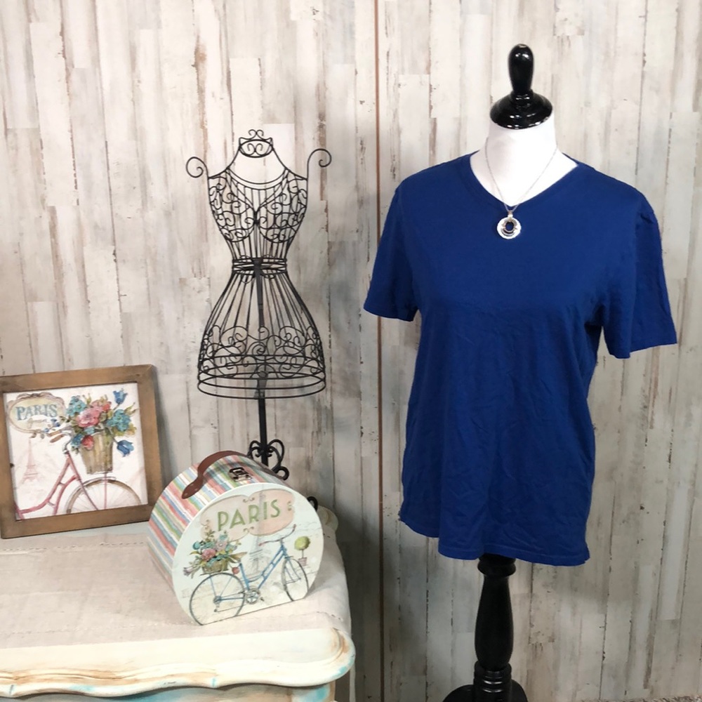 Michael Kors V Neck Tee Shirt in Royal Blue Size Medium
